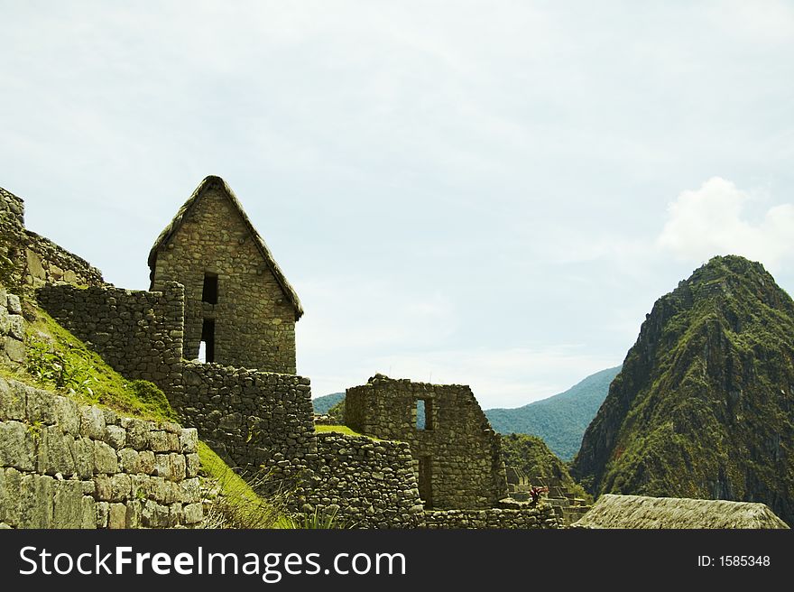 Ruins  in the lost incas city Machu-Picchu,Peru