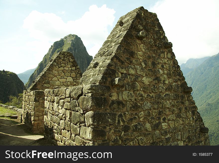 Building in Machu-Picchu city. Building in Machu-Picchu city