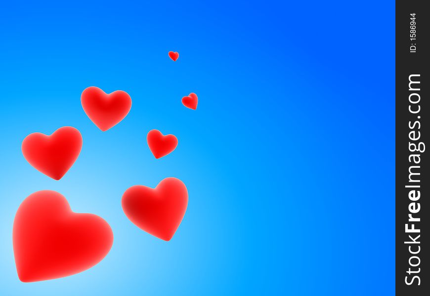 3d rendered illustration of hearts. 3d rendered illustration of hearts