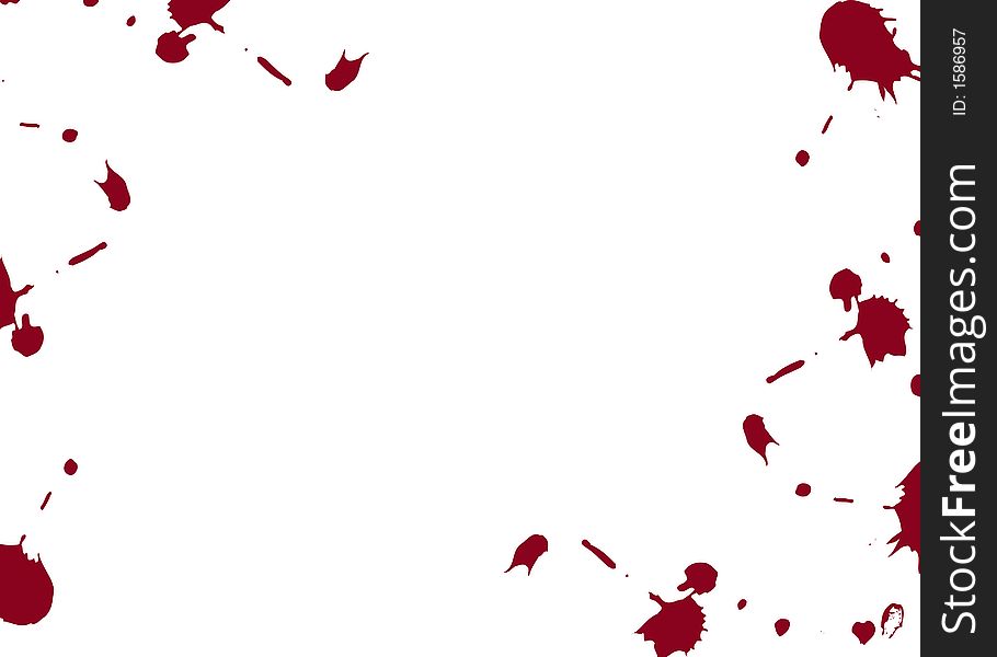 Red splashes on a white background. Red splashes on a white background