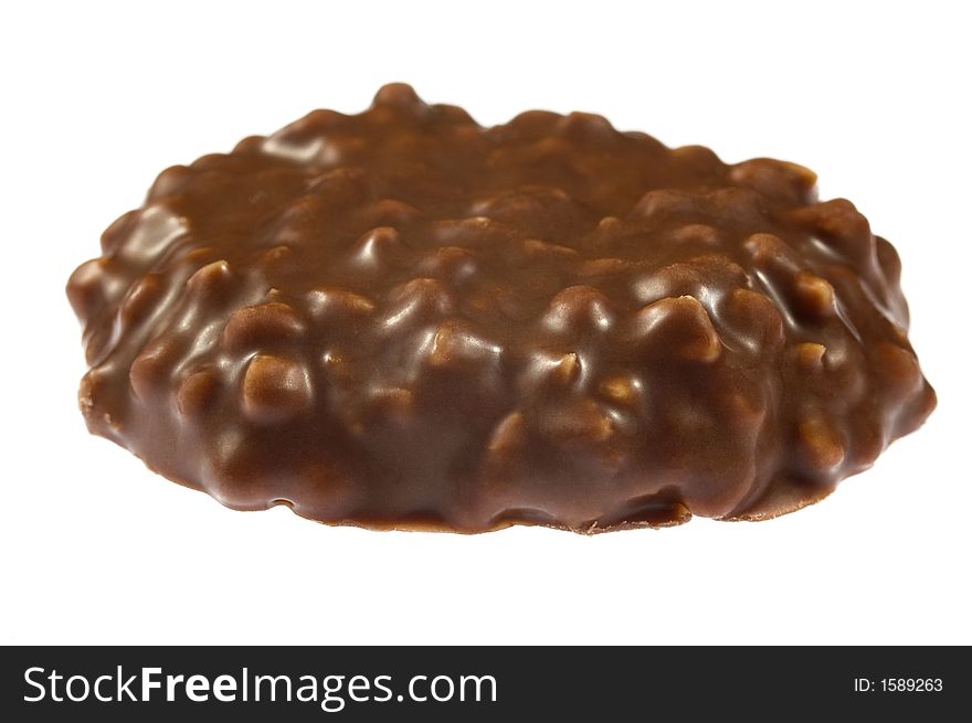 Chocolate cookie isolated on the white background