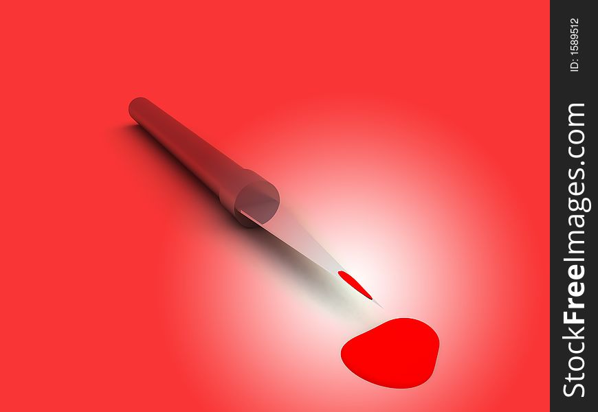 A computer created image of a medical scalpel with some blood. A computer created image of a medical scalpel with some blood.