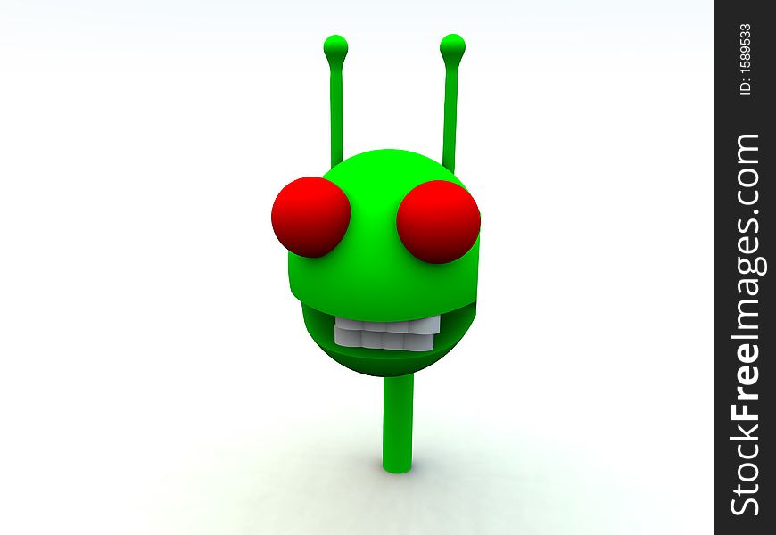 A computer created image of a alien a traditional little green man. A computer created image of a alien a traditional little green man.