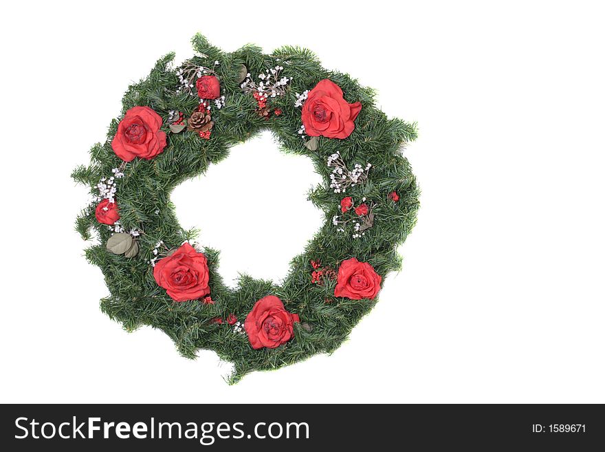 Christmas Wreath With Roses