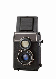 Old Twin-lens Reflex Camera Royalty Free Stock Images