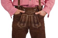 Bavarian Man With Oktoberfest Leather Trousers Royalty Free Stock Images Bavarian Man With Oktoberfest Leather Trousers Royalty Free Stock Images