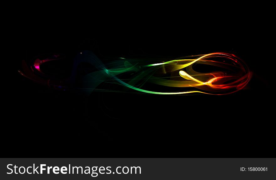 Abstract fantastic body on a black background
