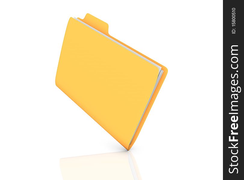 3d yellow folder in white back ground