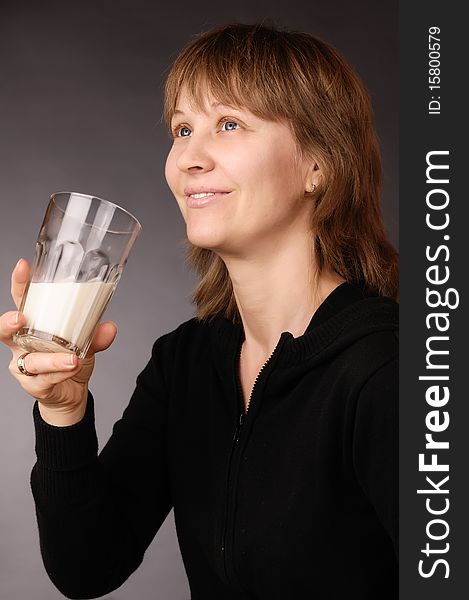 Young   Lady With A Cup Of Milk
