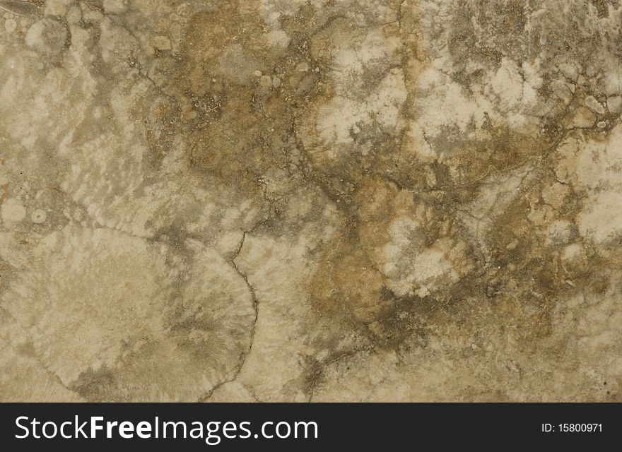 Surface of the travertine. Brown.
