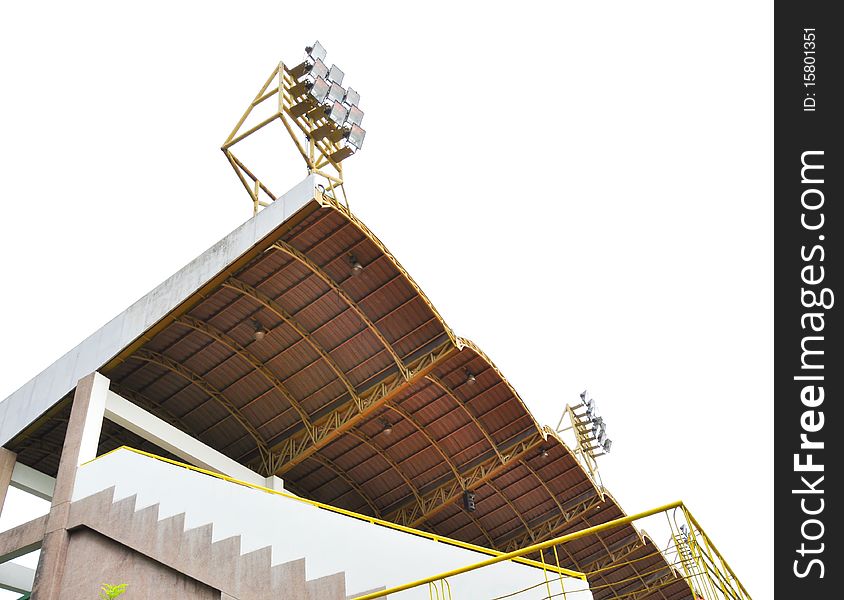 Stadium lighting with isolated white background