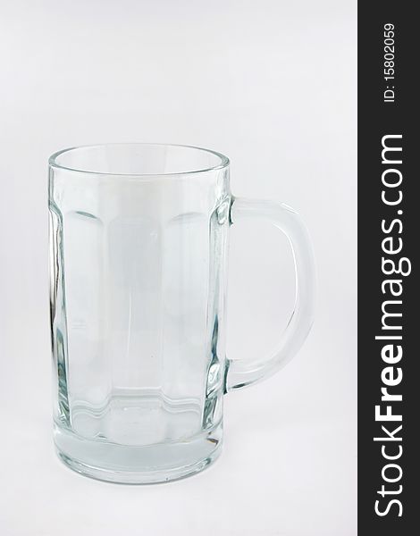 Beer glass on white background