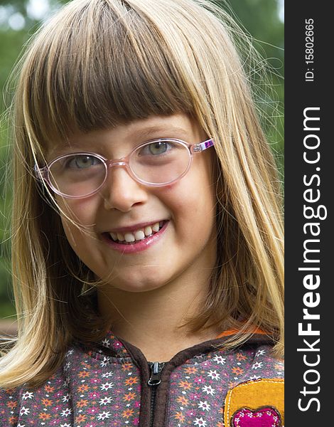 Ortrait of little girl with glasses. Ortrait of little girl with glasses