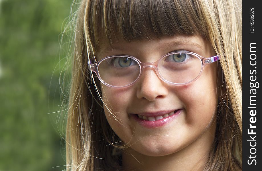 Ortrait of little girl with glasses. Ortrait of little girl with glasses