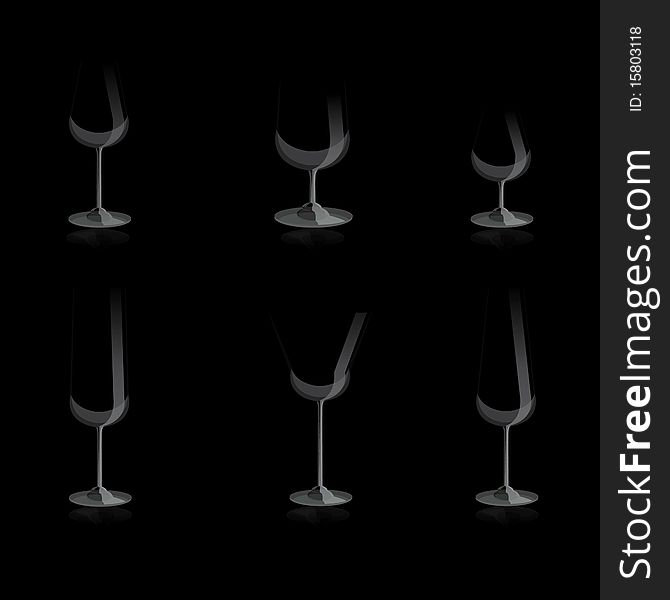 Luxury glasses on a black background
