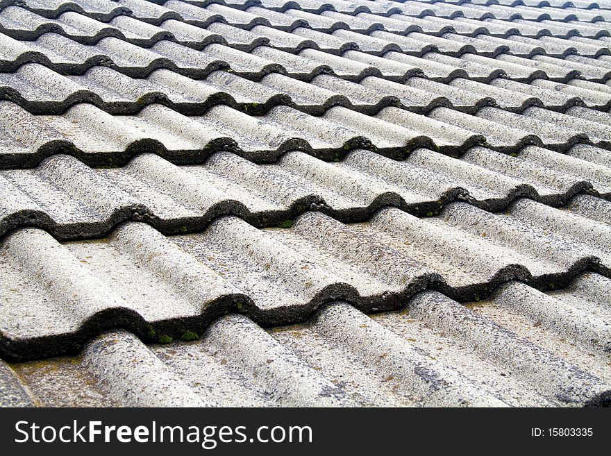 Detail of a concrete tiled roof