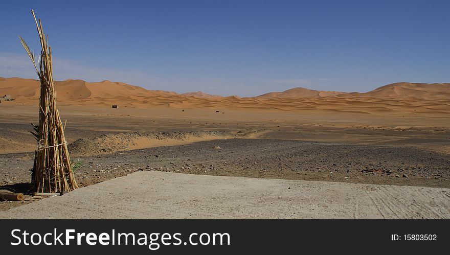 View on Sahara desert at Erg Chebbi, Morocco. View on Sahara desert at Erg Chebbi, Morocco