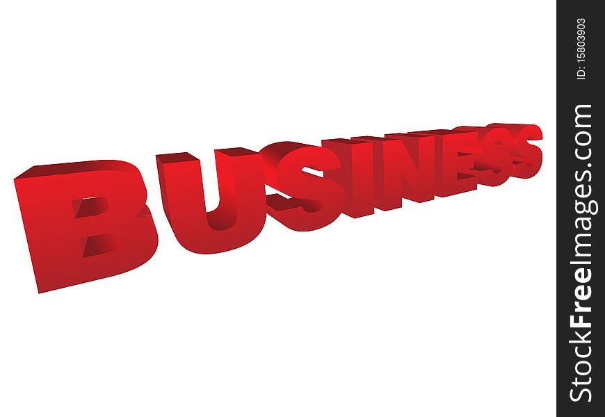 3D Business text on white background