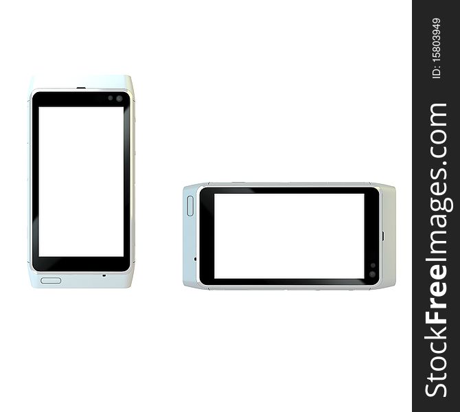 Touch Screen Nokia N8 Cell Mobile Phone On White Background. Touch Screen Nokia N8 Cell Mobile Phone On White Background.