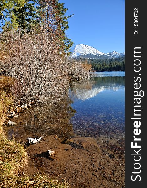 Mt. Lassen above Manzanita Lake - Lassen National Park