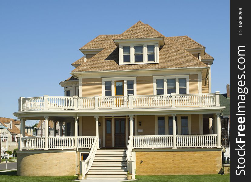 New residential house in suburb. New residential house in suburb