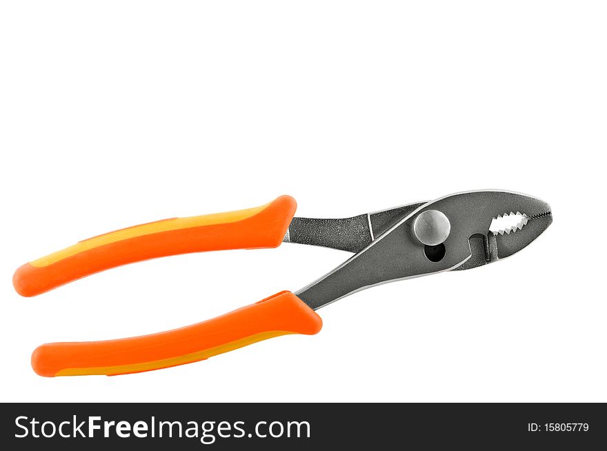 Beautiful adjustable pliers isolated on white background. Beautiful adjustable pliers isolated on white background.