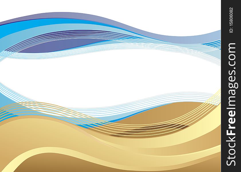 Blue gold white abstract background