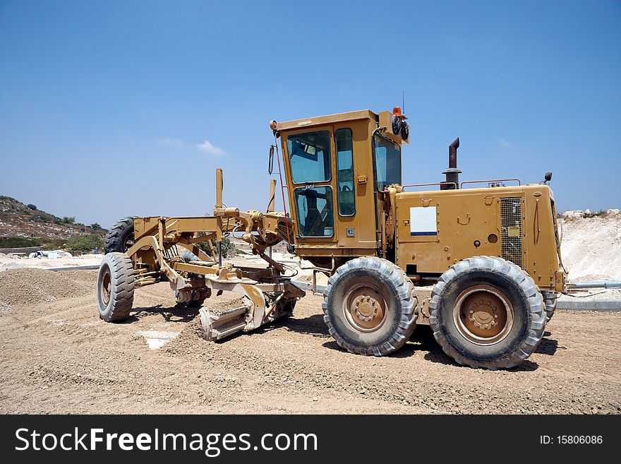 Large tractor working on a new road