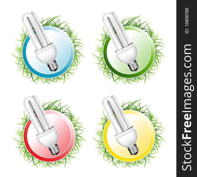 Economical bulb vector collection illustration