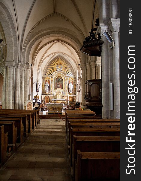 Inside the church of st.-mere-eglise