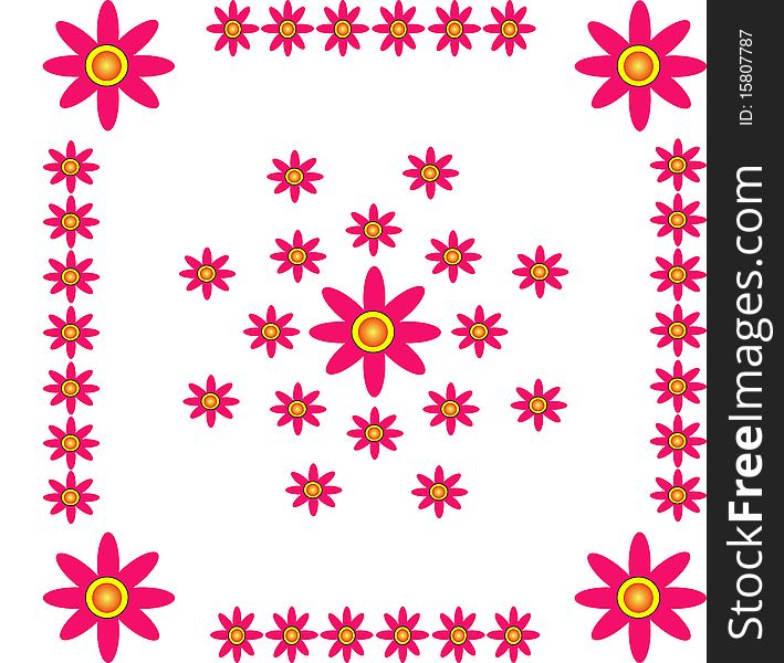 Pinky Flowery Frame