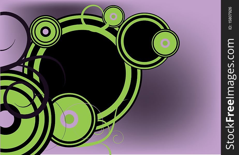 Green And Purple ,circle Decoration