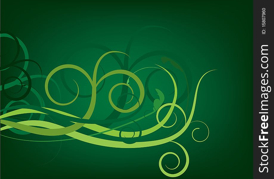 Green decorative design with place for text