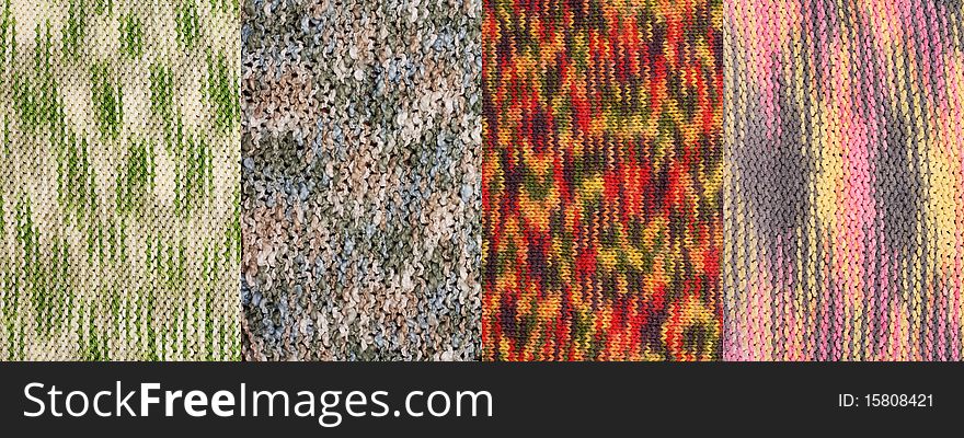 Collage From Four Knitted Backgrounds
