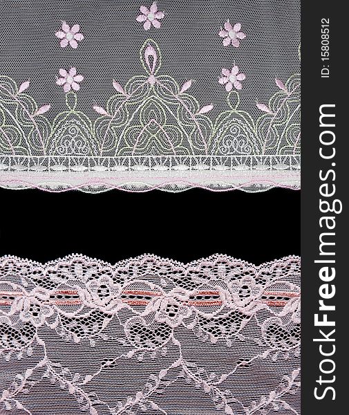 Collage Lace With Pattern On Black Background