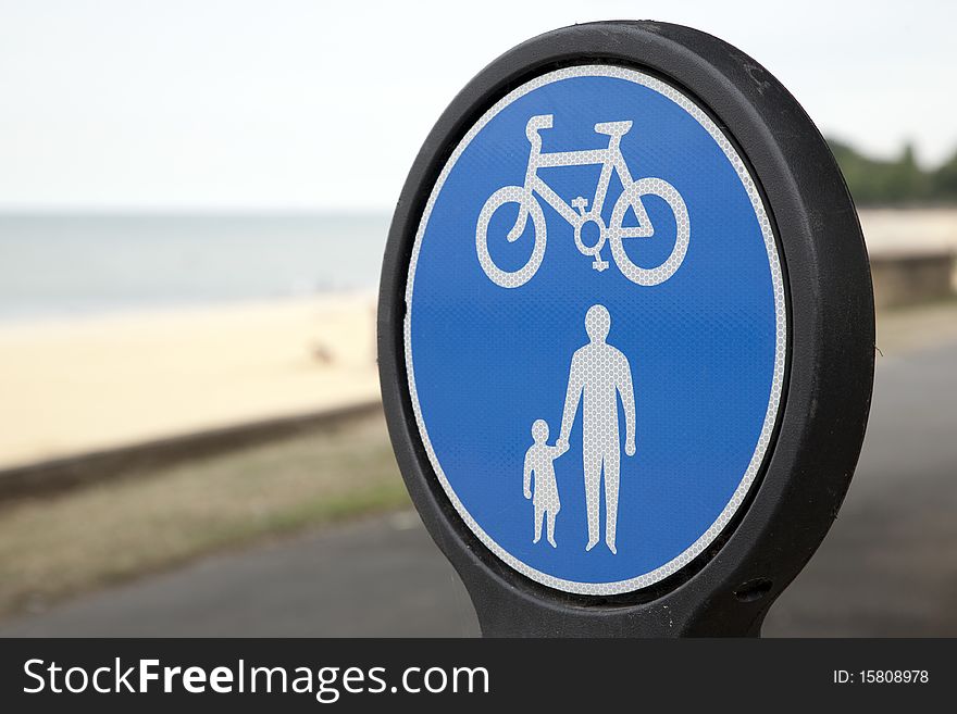 Close-up of Pesdestrian and Cycle Lane Sign