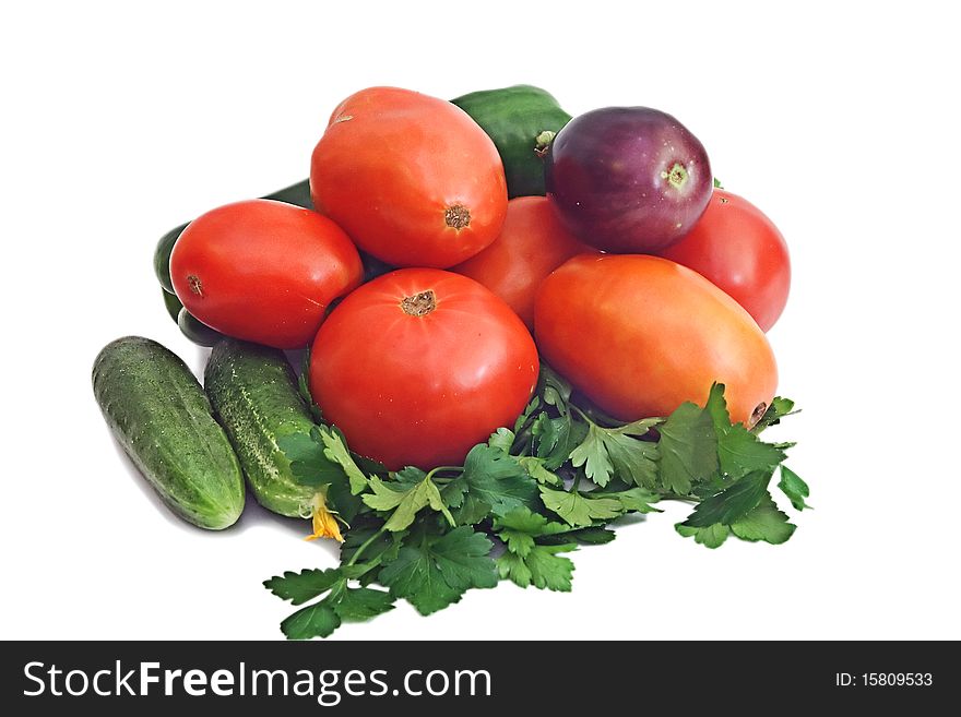 Fresh vegetables isolated on white. Fresh vegetables isolated on white