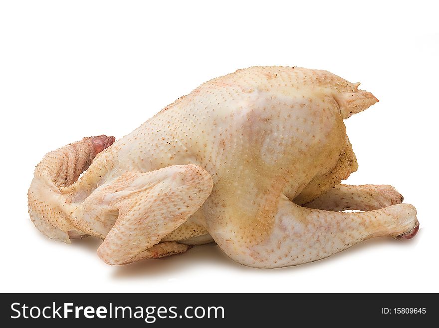 Raw chicken isolated on white