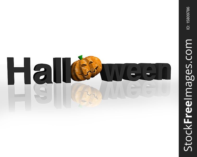 3d. The word Halloween is written in black letters. Instead of the pumpkin. 3d. The word Halloween is written in black letters. Instead of the pumpkin.