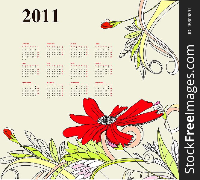 Template for calendar 2011