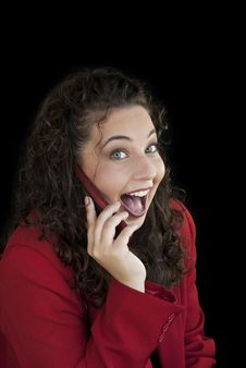 Woman On Phone Surprised Expression Royalty Free Stock Images Woman On Phone Surprised Expression Royalty Free Stock Images