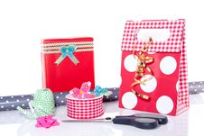 Wrapping Paper Bows And Ribbons Royalty Free Stock Photos