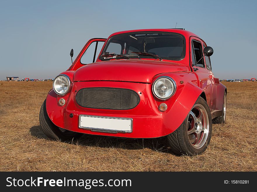 Old soviet car on auto show