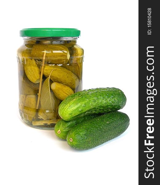 Marinated and ripe cucumbers are shown in the picture. Marinated and ripe cucumbers are shown in the picture.