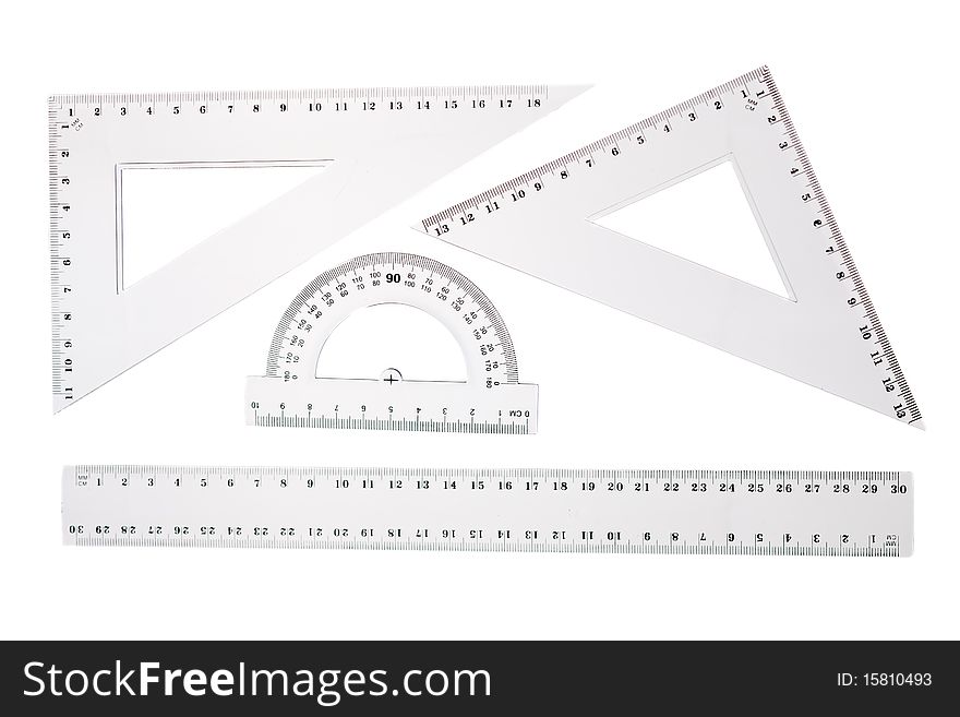 School Rulers set isolated on white. School Rulers set isolated on white