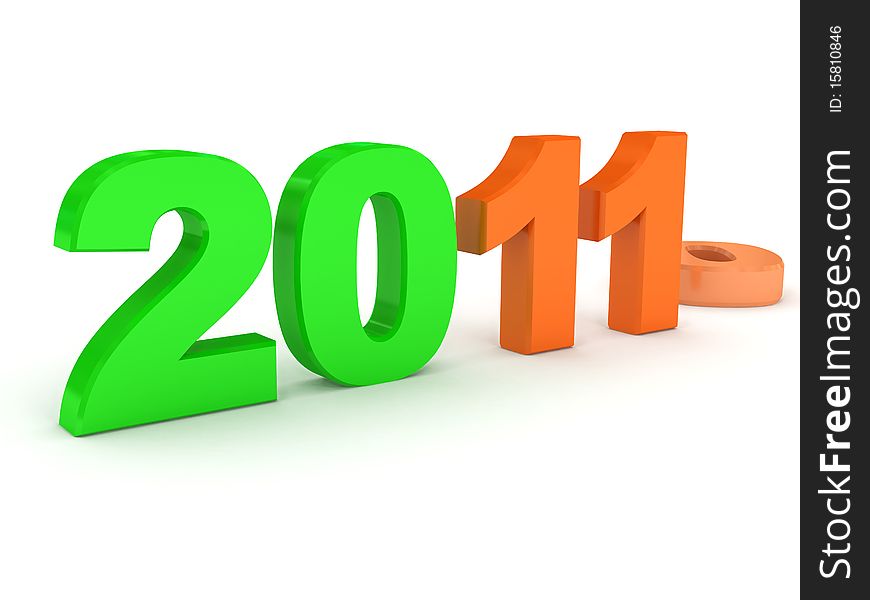 New Year 2011 concept. 3d rendered image