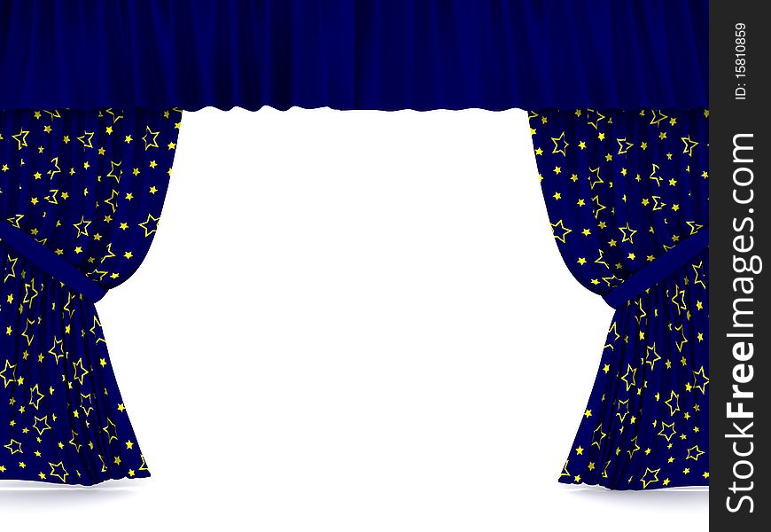 Curtains over white. 3d rendered image