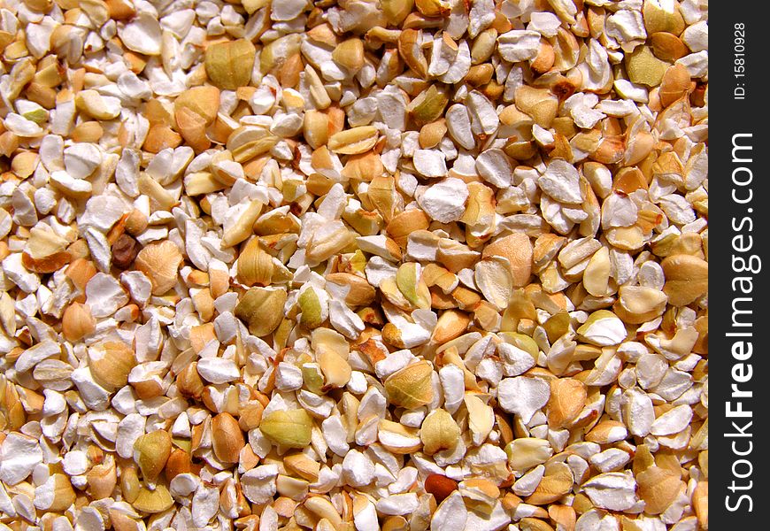 Detail photo texture of the buckwheat background