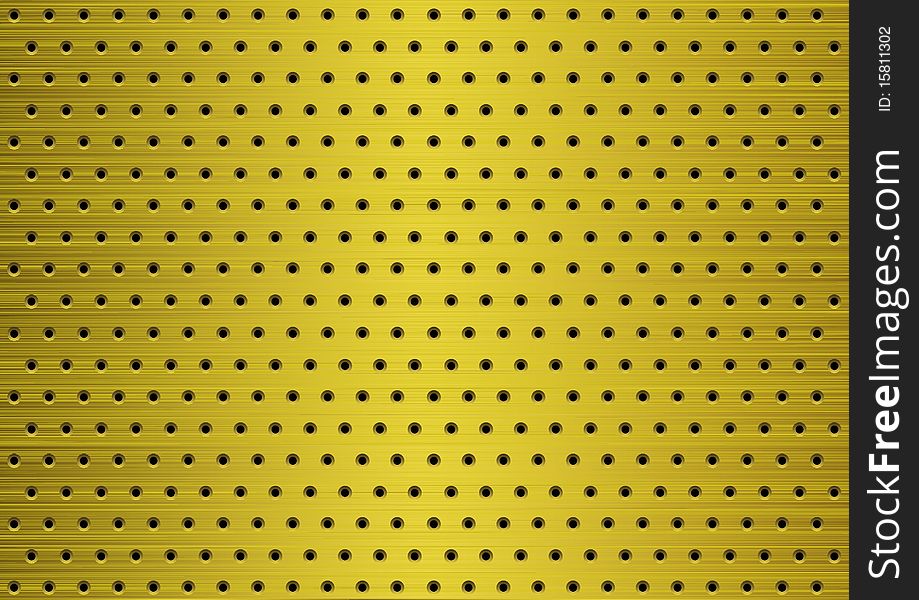 Yellow metal background with hole. Yellow metal background with hole