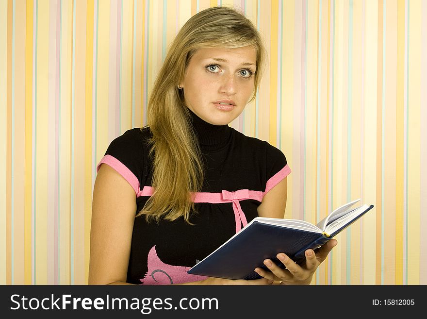 Girl with textbook